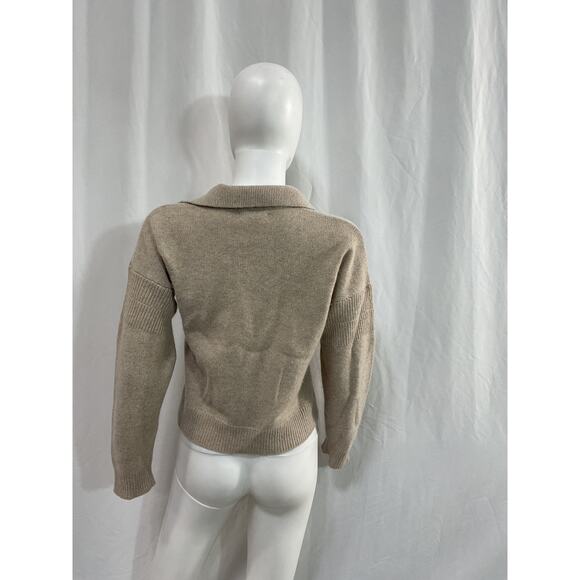 Naadam 'Recycled' Tan Cashmere Open Neck Polo Size XS - Picture 3 of 5